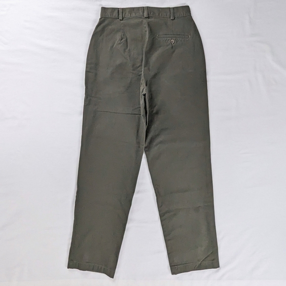 VTG Olive Green High Waist Straight Leg Khaki Trousers Corpcore - Picture 3 of 9
